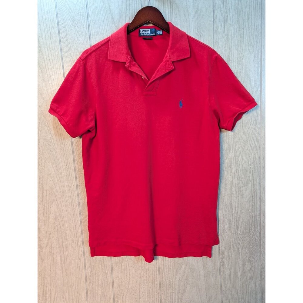 Ralph Lauren Polo Shirt Mens Large Custom Fit Red Pony Golf Casual Cotton